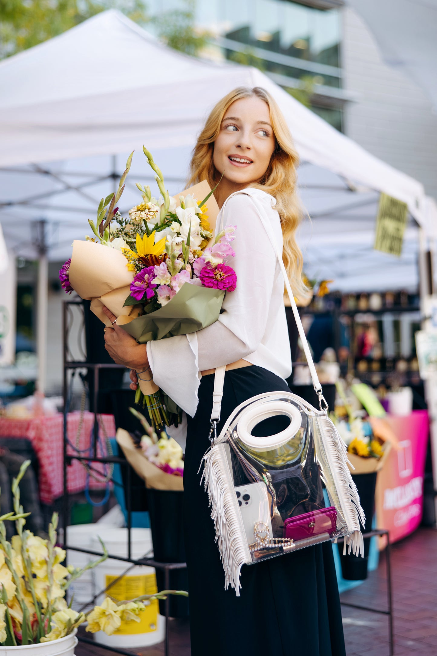 Clear Fringe Tote Bag