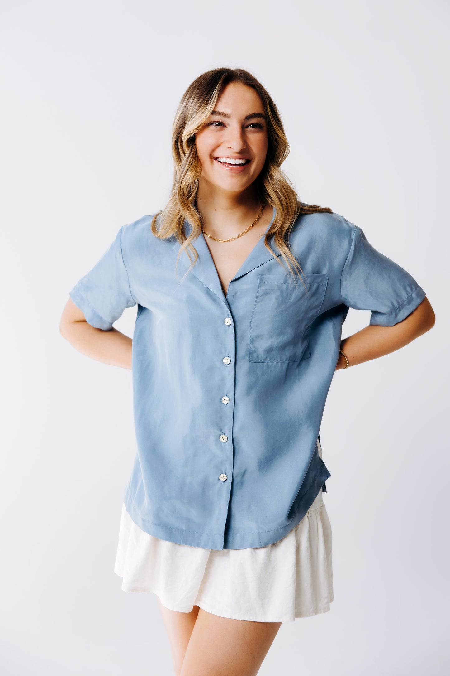 Washable Silk Button Down Shirt